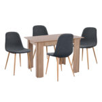 ΣΕΤ ΤΡΑΠΕΖΑΡΙΑΣ 5ΤΜΧ KELVIN HM21116 ΤΡΑΠΕΖΙ ΜΕ ΚΑΡΕΚΛΕΣ ΜΕΤΑΛΛΙΚΕΣ ΜΕ ΥΦΑΣΜΑ