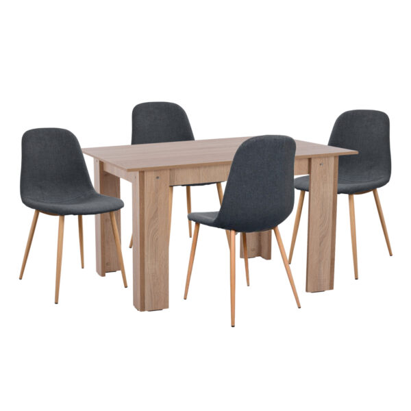 ΣΕΤ ΤΡΑΠΕΖΑΡΙΑΣ 5ΤΜΧ KELVIN HM21117 ΤΡΑΠΕΖΙ ΜΕ ΚΑΡΕΚΛΕΣ ΜΕΤΑΛΛΙΚΕΣ ΜΕ ΥΦΑΣΜΑ