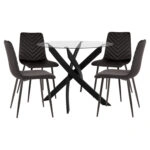 ΣΕΤ ΤΡΑΠΕΖΑΡΙΑΣ ΕΣ.ΧΩΡΟΥ 5ΤΜΧ JAFARU HM11073 ΜΕΤΑΛΛΟ--ΒΕΛΟΥΔΟ ΣΕ ΜΑΥΡΟ