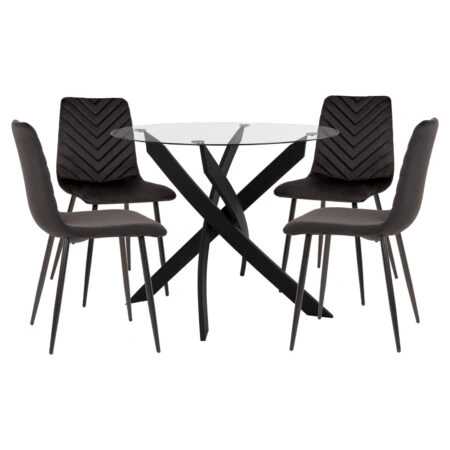 ΣΕΤ ΤΡΑΠΕΖΑΡΙΑΣ ΕΣ.ΧΩΡΟΥ 5ΤΜΧ JAFARU HM11073 ΜΕΤΑΛΛΟ--ΒΕΛΟΥΔΟ ΣΕ ΜΑΥΡΟ