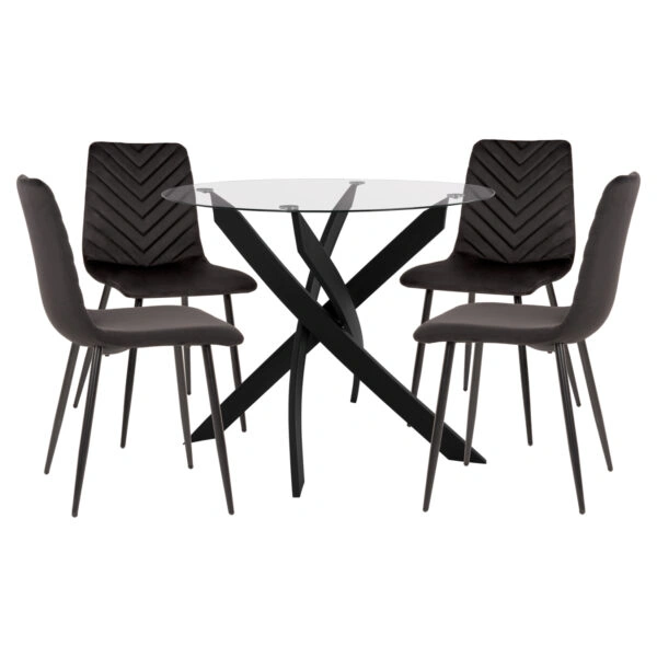 ΣΕΤ ΤΡΑΠΕΖΑΡΙΑΣ ΕΣ.ΧΩΡΟΥ 5ΤΜΧ JAFARU HM11073 ΜΕΤΑΛΛΟ--ΒΕΛΟΥΔΟ ΣΕ ΜΑΥΡΟ