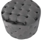 ΣΚΑΜΠΟ KASSIE  ΓΚΡΙ ΒΕΛΟΥΔΟ ΤΥΠΟΥ CHESTERFIELD HM8406.01 Φ60x43Υ εκ.