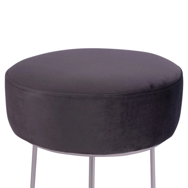 ΣΚΑΜΠΟ KARLO ΓΚΡΙ ΒΕΛΟΥΔΟ ΜΕ ΑΣΗΜΙ ΒΑΣΗ HM8411.01 Φ36x38Υ εκ.