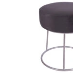 ΣΚΑΜΠΟ KARLO ΓΚΡΙ ΒΕΛΟΥΔΟ ΜΕ ΑΣΗΜΙ ΒΑΣΗ HM8411.01 Φ36x38Υ εκ.