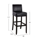 ΣΚΑΜΠΩ ΜΠΑΡ ΟΞΙΑ ΜΕ ΠΛΑΤΗ ΜΕ PVC ΚΑΦΕ RODOS VEGGE HM299 44x52,5x111 εκ.