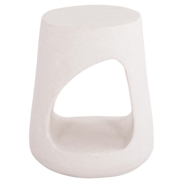 ΣΚΑΜΠΟ ΣΤΡΟΓΓΥΛΟ ΣΕΙΡΑ SANTORINI HM18056 ΠΟΛΥΡΗΤΙΝΗ ΣΕ ΥΠΟΛΕΥΚΟ ΧΡΩΜΑ Φ38x47Yεκ.