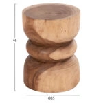 ΣΚΑΜΠΟ/ΤΡΑΠΕΖΑΚΙ ΣΤΡΟΓΓΥΛΟ BELLO HM9900.11 ΞΥΛΟ SUAR--ΦΥΣΙΚΟ Φ35x46Υεκ.