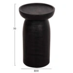 ΤΡΑΠΕΖΙ ΒΟΗΘΗΤΙΚΟ LOKI HM9899.12 ΜΑΣΙΦ ΞΥΛΟ SUAR ΣΕ ΜΑΥΡΟ Φ30x50Υεκ.