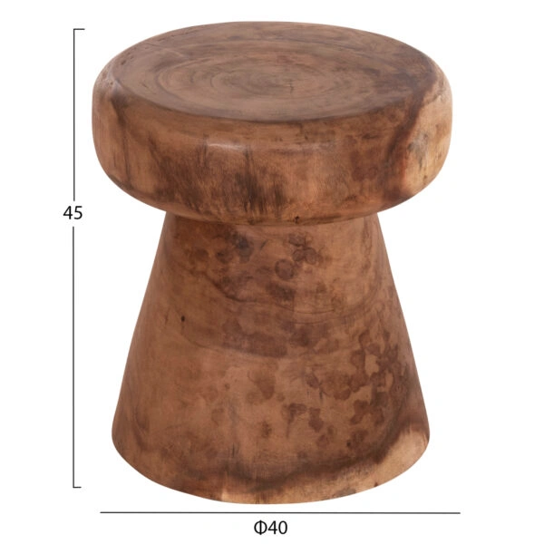 ΤΡΑΠΕΖΙ ΒΟΗΘΗΤΙΚΟ ΣΤΡΟΓΓΥΛΟ CUPRE HM9793.11 ΜΑΣΙΦ ΞΥΛΟ SUAR-ΦΥΣΙΚΟ Φ40x45Υεκ.