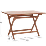 ΤΡΑΠΕΖΙ ΠΤΥΣΣΟΜΕΝΟ ΟΡΘΟΓΩΝΙΟ ERIS HM18117 ΞΥΛΟ TEAK--ΦΥΣΙΚΟ 120x70x76Υεκ.