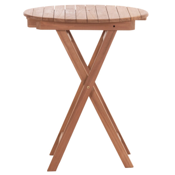 ΤΡΑΠΕΖΙ ΣΚΗΝΟΘΕΤΗ ΣΤΡΟΓΓΥΛΟ HEIDEL HM18120 ΞΥΛΟ TEAK--ΦΥΣΙΚΟ Φ60x75Υεκ.