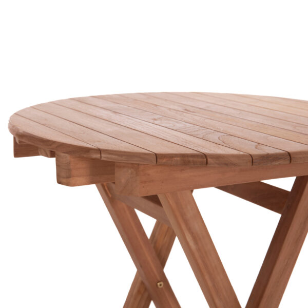 ΤΡΑΠΕΖΙ ΣΚΗΝΟΘΕΤΗ ΣΤΡΟΓΓΥΛΟ HEIDEL HM18120 ΞΥΛΟ TEAK--ΦΥΣΙΚΟ Φ60x75Υεκ.