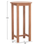 ΤΡΑΠΕΖΙ/ΣΤΑΝΤ ΜΠΑΡ ΣΤΡΟΓΓΥΛΟ PRESSCOT HM18114 ΞΥΛΟ TEAK--ΦΥΣΙΚΟ Φ60x105Υεκ.