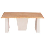 ΤΡΑΠΕΖΙ ΣΕΙΡΑ SANTORINI HM18042 ΤΟΠ ΞΥΛΟ ΕΛΑΤΟΥ-ΠΟΔΙΑ MDF ΥΠΟΛΕΥΚΑ 179x90x75Υεκ.