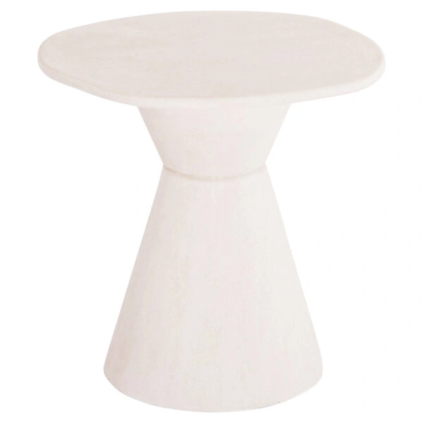 ΤΡΑΠΕΖΙ ΤΡΑΠΕΖΑΡΙΑΣ ΣΤΡΟΓΓΥΛΟ ΣΕΙΡΑ SANTORINI HM18055 MDF ΥΠΟΛΕΥΚΟ ΧΡΩΜΑ Φ77x76Υεκ.