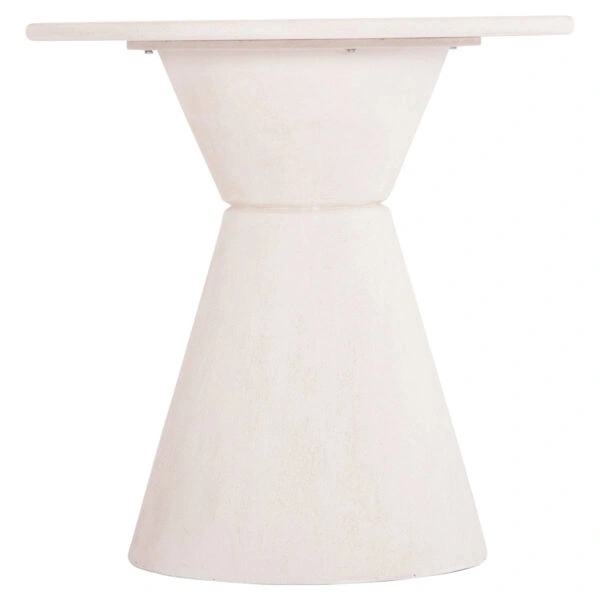 ΤΡΑΠΕΖΙ ΤΡΑΠΕΖΑΡΙΑΣ ΣΤΡΟΓΓΥΛΟ ΣΕΙΡΑ SANTORINI HM18055 MDF ΥΠΟΛΕΥΚΟ ΧΡΩΜΑ Φ77x76Υεκ.