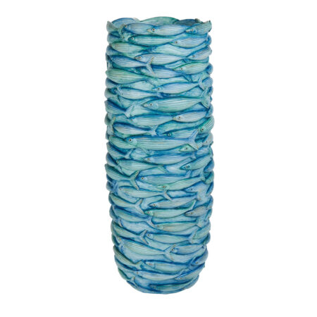 OCEAN ΒΑΖΟ 29x28x73cm POLYRESIN ΜΠΛΕ