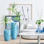 OCEAN ΒΑΖΟ 29x28x45 POLYRESIN ΜΠΛΕ