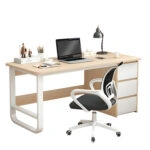 Γραφείο MERGELLUS Sonoma/Λευκό MDF/Μέταλλο 120x50x74cm