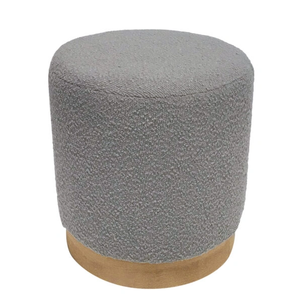 Σκαμπό  KENTUCK Με Ξύλινη Βάση Μπεζ Ύφασμα Μπουκλέ 38x38x40cm