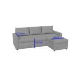 Concept Γωνιακός Καναπές Κρεβάτι με Αναστρέψιμη Γωνία & Αποθηκευτικό Χώρο Καφέ 218x153x80cm