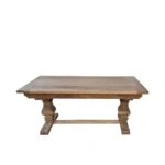 Artekko Deus Μασίφ Ξύλινη Επεκτεινόμενη (40cm+40cm) Τραπεζαρία σε Φυσική Απόχρωση (180/260x100x78)cm