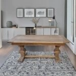 Artekko Deus Μασίφ Ξύλινη Επεκτεινόμενη (40cm+40cm) Τραπεζαρία σε Φυσική Απόχρωση (180/260x100x78)cm