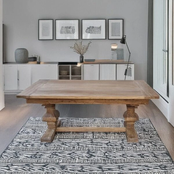 Artekko Deus Μασίφ Ξύλινη Επεκτεινόμενη (40cm+40cm) Τραπεζαρία σε Φυσική Απόχρωση (180/260x100x78)cm