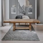 Artekko Deus Μασίφ Ξύλινη Επεκτεινόμενη (40cm+40cm) Τραπεζαρία σε Φυσική Απόχρωση (180/260x100x78)cm