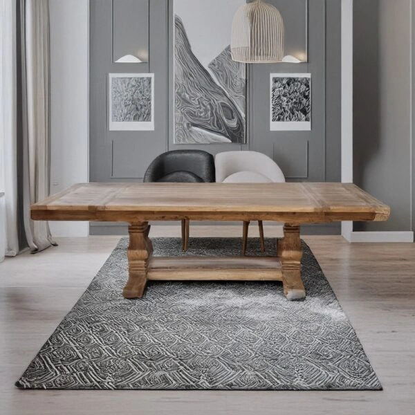 Artekko Deus Μασίφ Ξύλινη Επεκτεινόμενη (40cm+40cm) Τραπεζαρία σε Φυσική Απόχρωση (180/260x100x78)cm