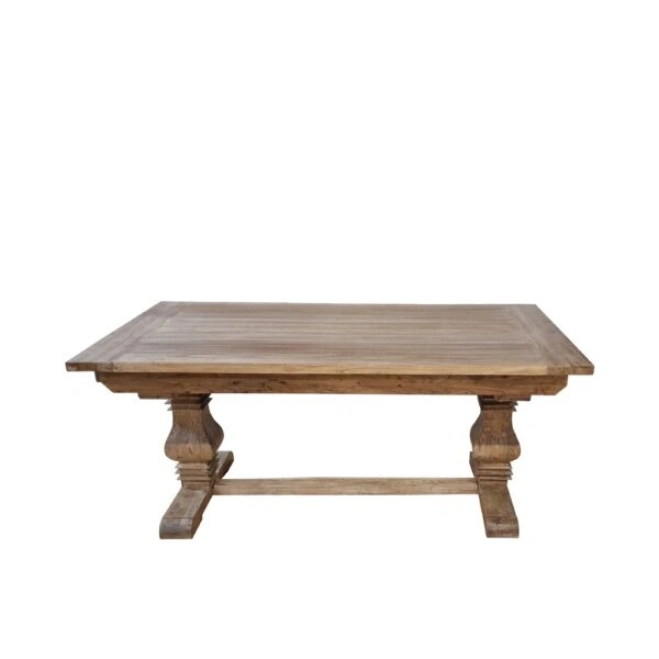 Artekko Deus Μασίφ Ξύλινη Επεκτεινόμενη (40cm+40cm) Τραπεζαρία σε Φυσική Απόχρωση (180/260x100x78)cm