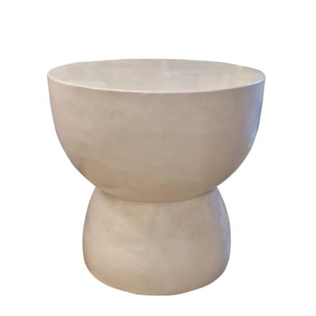 Artekko Solid Λευκό Βοηθητικό Τραπέζι από Terrazzo (Φ60x61)cm