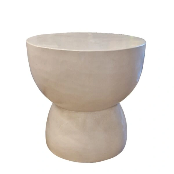 Artekko Solid Λευκό Βοηθητικό Τραπέζι από Terrazzo (Φ60x61)cm