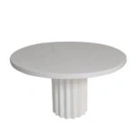 Artekko Solid Λευκή Τραπεζαρία από Terrazzo (Φ120x76)cm