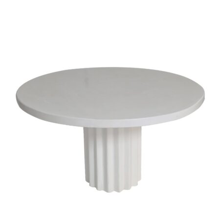 Artekko Solid Λευκή Τραπεζαρία από Terrazzo (Φ120x76)cm