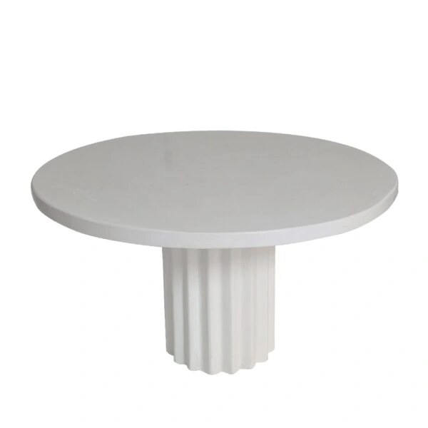 Artekko Solid Λευκή Τραπεζαρία από Terrazzo (Φ120x76)cm