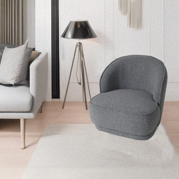 Artekko Cloud Γκρι Υφασμάτινη Μπουκλέ Πολυθρόνα (78x81x74)cm