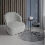 Artekko Cloud Μπεζ Υφασμάτινη Μπουκλέ Πολυθρόνα (78x81x74)cm