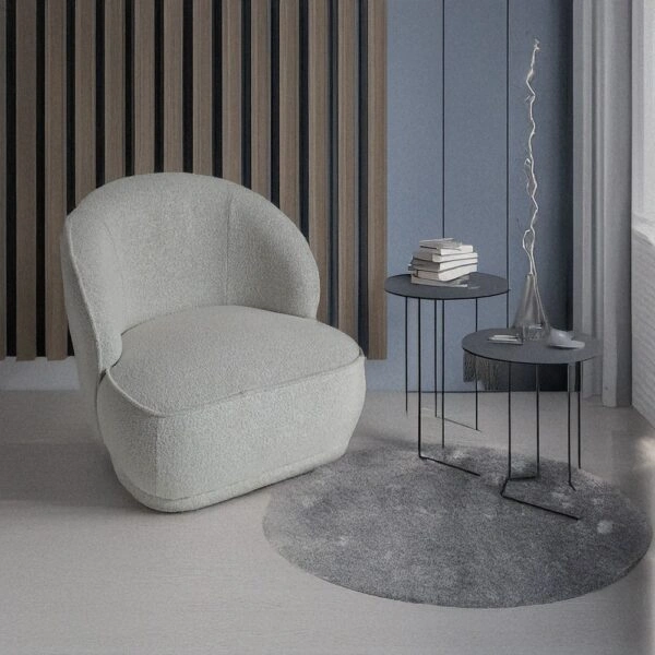 Artekko Cloud Μπεζ Υφασμάτινη Μπουκλέ Πολυθρόνα (78x81x74)cm