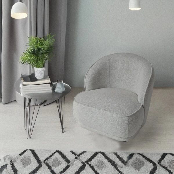 Artekko Cloud Μπεζ Υφασμάτινη Μπουκλέ Πολυθρόνα (78x81x74)cm