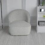 Artekko Cloud Μπεζ Υφασμάτινη Μπουκλέ Πολυθρόνα (78x81x74)cm