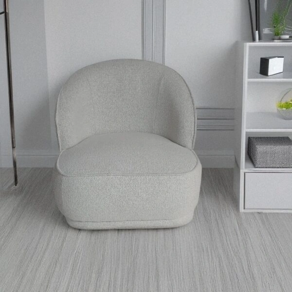 Artekko Cloud Μπεζ Υφασμάτινη Μπουκλέ Πολυθρόνα (78x81x74)cm