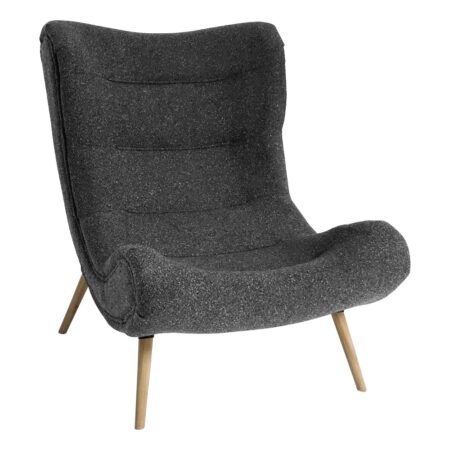 Artekko Cloud Σκούρη Γκρι Υφασμάτινη Μπουκλέ Πολυθρόνα (97x80x100)cm
