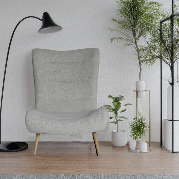 Artekko Cloud Μπεζ Υφασμάτινη Μπουκλέ Πολυθρόνα (97x80x100)cm