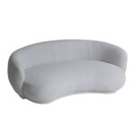 Artekko Cloud Υφασμάτινος Μπουκλέ Τριθέσιος Καναπές σε Λευκό του Πάγου (191x93x73)cm