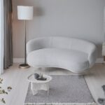 Artekko Cloud Υφασμάτινος Μπουκλέ Τριθέσιος Καναπές σε Λευκό του Πάγου (191x93x73)cm