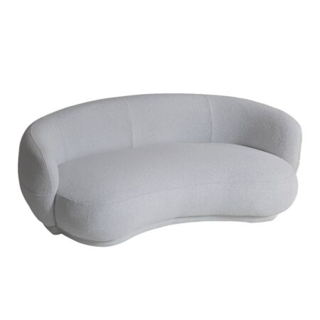 Artekko Cloud Υφασμάτινος Μπουκλέ Τριθέσιος Καναπές σε Λευκό του Πάγου (191x93x73)cm