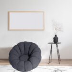 Artekko Cloud Γκρι Υφασμάτινη Μπουκλέ Περιστρεφόμενη Πολυθρόνα (98x97x69)cm