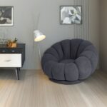 Artekko Cloud Γκρι Υφασμάτινη Μπουκλέ Περιστρεφόμενη Πολυθρόνα (98x97x69)cm