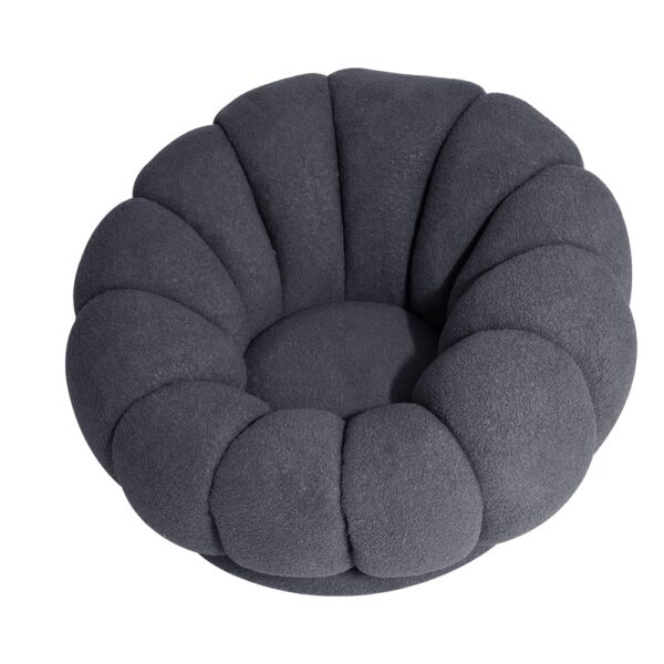 Artekko Cloud Γκρι Υφασμάτινη Μπουκλέ Περιστρεφόμενη Πολυθρόνα (98x97x69)cm